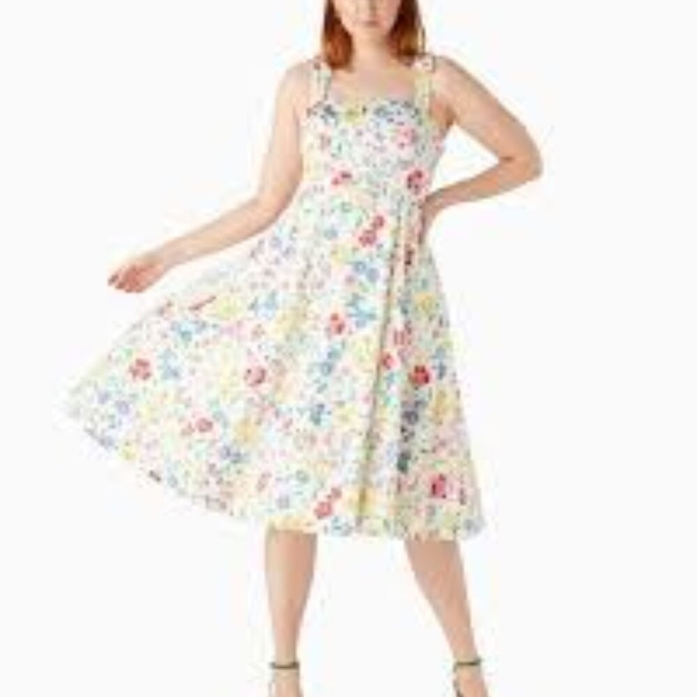Kate Spade New York Floral Midi Dress 6 Pink Spring Easter Garden Wedding Party